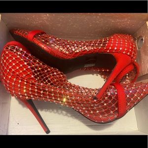 Red Rhinestones heels